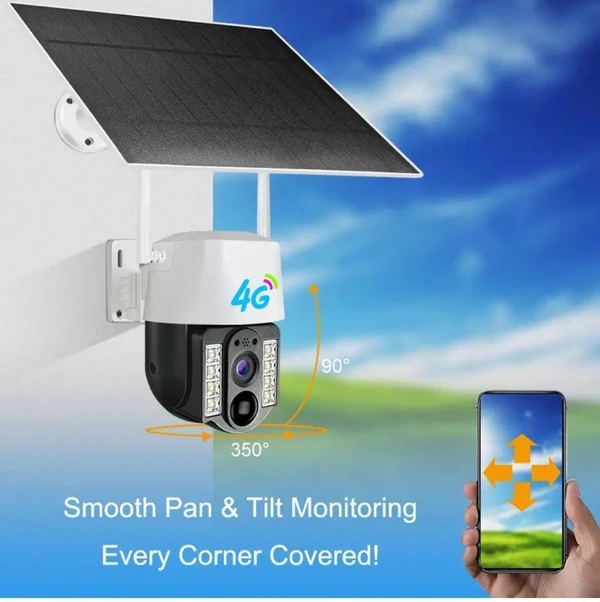 Solar 4 G Ptz Camera  - White, 9*9