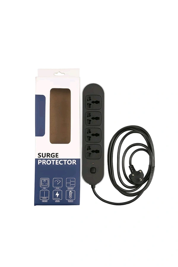 5 Socket Extension Board  (2 Mtr ) - Black, 2 Meter Wire