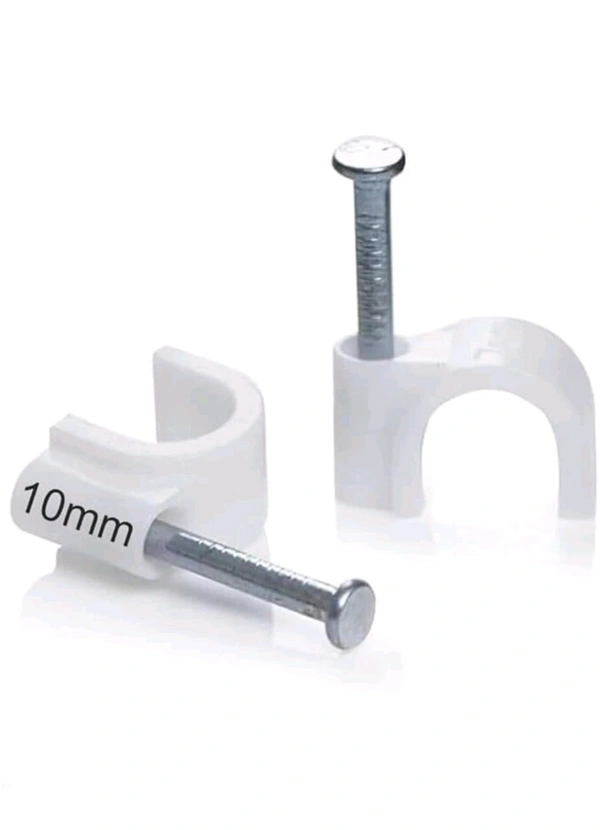 10mm Wire Clip  - White, 10mm