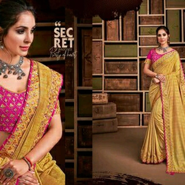 Fancy Gota Embroidery Saree For Women's