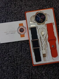 Round Ultra Watch With 2 Strepe Free - Silver, Free