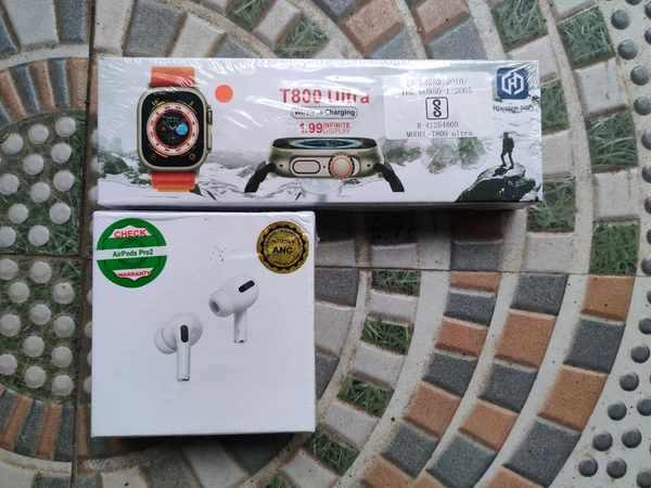 T800 Ultra Watch with Free Airpods  - Web Orange, Free