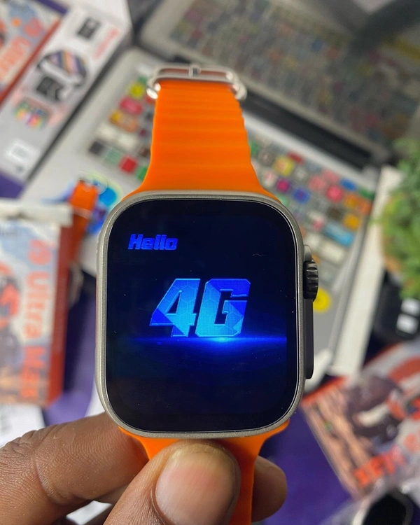 S8 Ultra 4G Sim Card Watch  - Web Orange, Free
