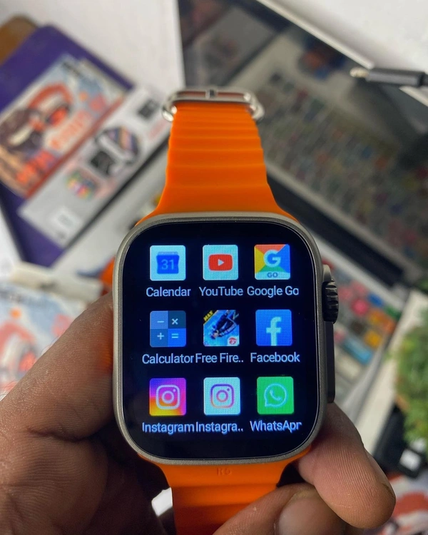 S8 Ultra 4G Sim Card Watch  - Web Orange, Free
