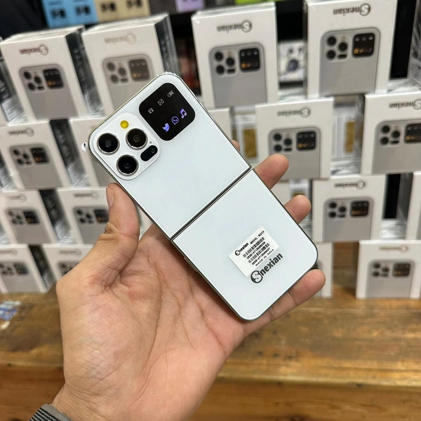 Flip Keypad Phone Like iPhone  - White