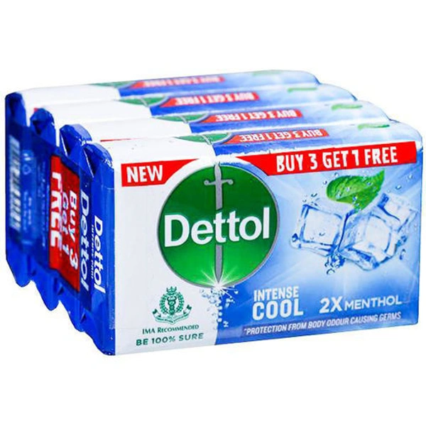 Dettol Intense Cool 2x Menthol Soap - 4×75gm