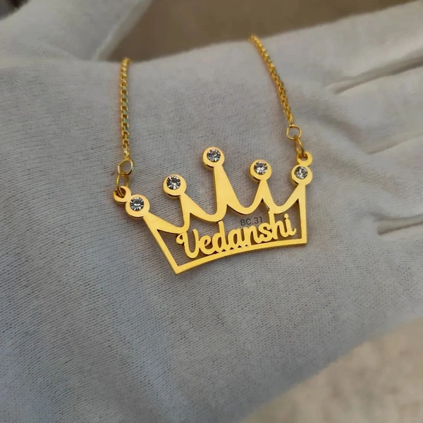 PBA FANCY DESIGN NAME PENDANT (SINGLE NAME) - Mercury, Gold