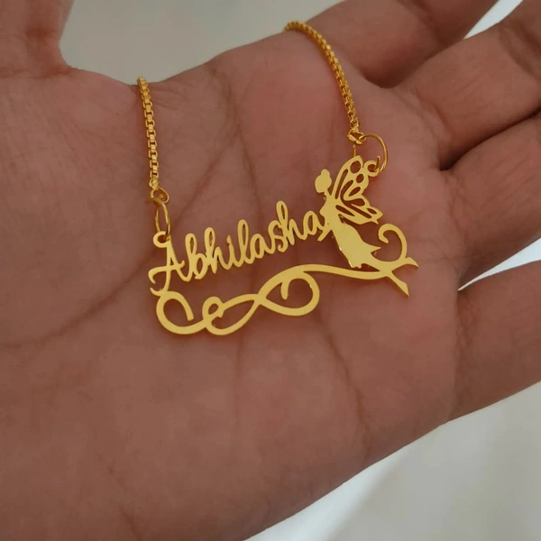 PBA FANCY DESIGN NAME PENDANT (SINGLE NAME) - Mercury, Gold