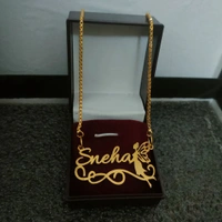 PBA FANCY DESIGN NAME PENDANT (SINGLE NAME) - Mercury, Gold