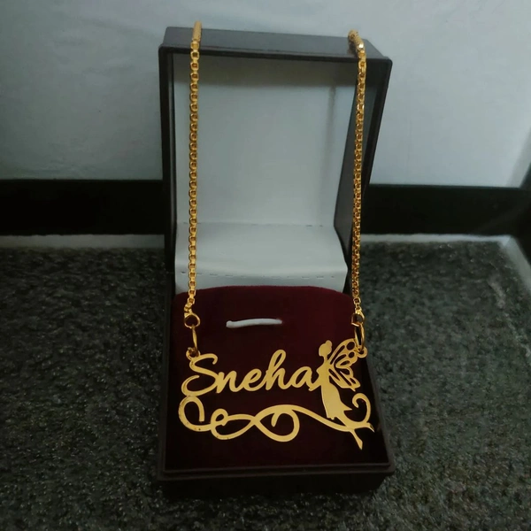 PBA FANCY DESIGN NAME PENDANT (SINGLE NAME) - Mercury, Gold