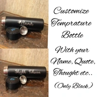 PBA Smart Customisable Name Water Bottle Stainless Steel Vacuum Flask ,with LCD Touch Screen Temperature Display, Double Wall Vacuum Insulated Coffee Cup and Water Cup for Hot and Cold (Black) - Black, 500 ML