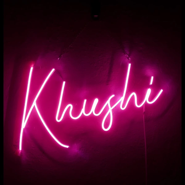khushi name neon sign - pink, 2×1 sq. feet