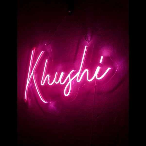 khushi name neon sign - pink, 2×1 sq. feet