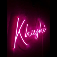 khushi name neon sign - pink, 2×1 sq. feet