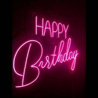 Happy birthday neon sign - pink, 2.5×2 sq. feet