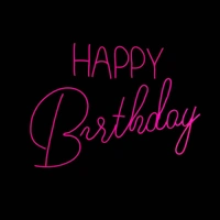 Happy birthday neon sign - pink, 2.5×2 sq. feet