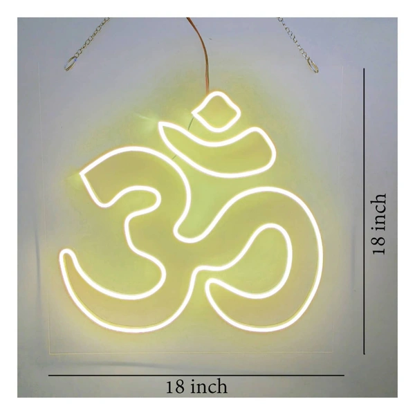 Omm neon sign - warm white, 1.5×1.5 sq. feet