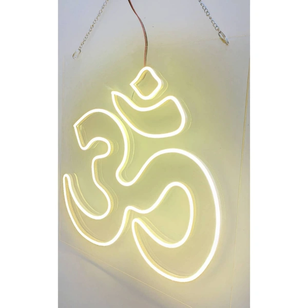 Omm neon sign - warm white, 1.5×1.5 sq. feet