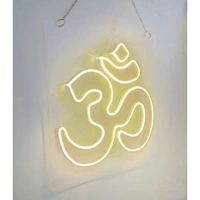 Omm neon sign - warm white, 1.5×1.5 sq. feet
