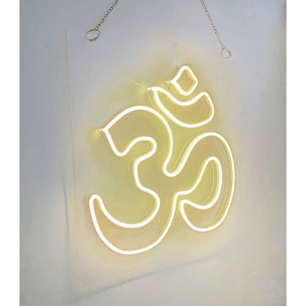 Omm neon sign - warm white, 1.5×1.5 sq. feet