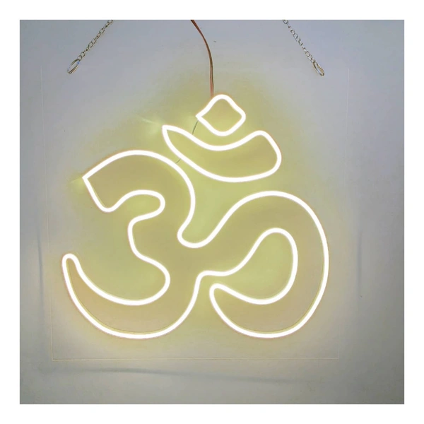 Omm neon sign - warm white, 1.5×1.5 sq. feet