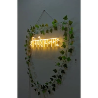 Shree ganeshay namah neon sign - warm white, 2×1 sq. feet