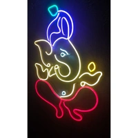 God shree ganesh portrait neon sign - warm white, 1.5×2 sq. feet