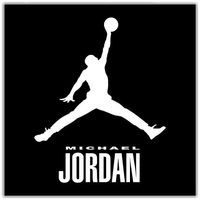 Michael Jordan   neon logo - blue, 1.5×1.5 feet
