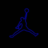 Michael Jordan   neon logo - blue, 1.5×1.5 feet