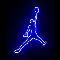Michael Jordan   neon logo - blue, 1.5×1.5 feet
