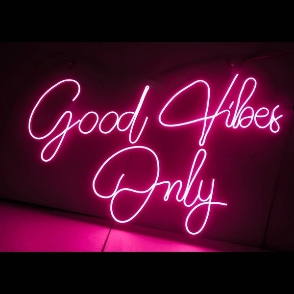 Good vibes only neon sign - pink, 2×3 sq. feet