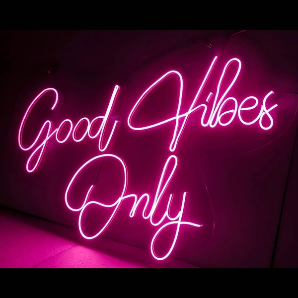 Good vibes only neon sign - pink, 2×3 sq. feet