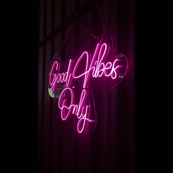 Good vibes only neon sign - pink, 2×3 sq. feet
