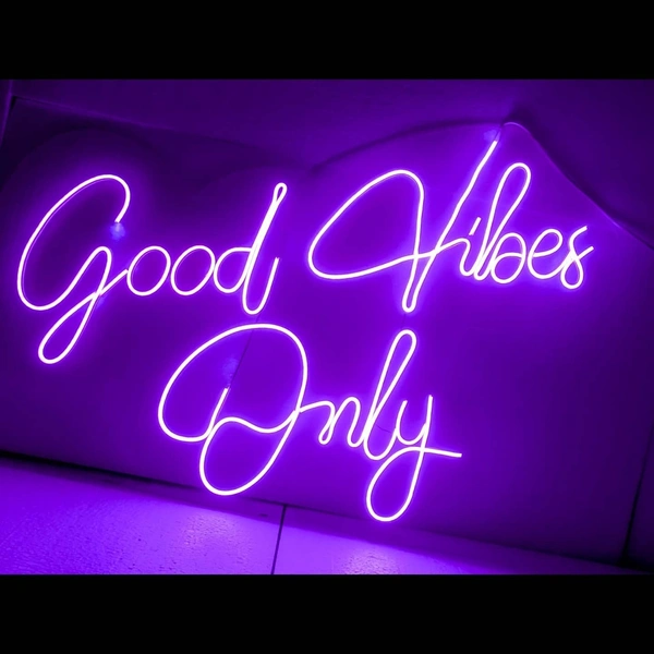 Good vibes only neon sign - purple, 2×3 sq. feet