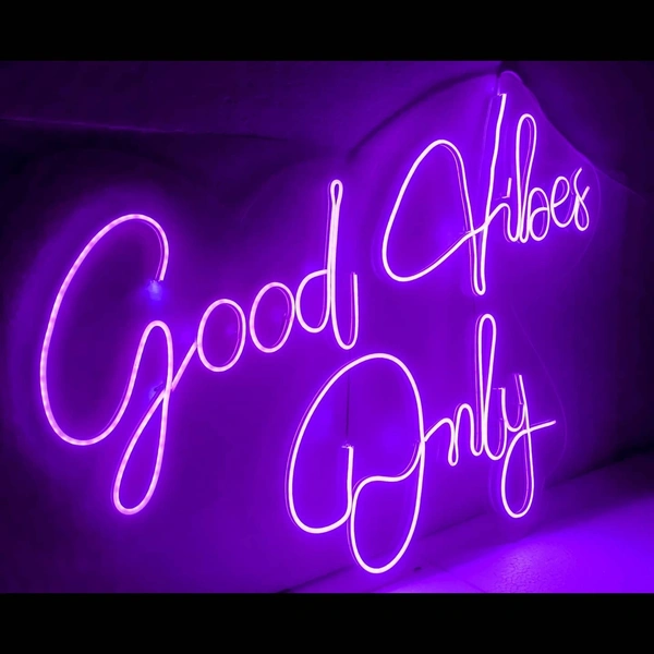Good vibes only neon sign - purple, 2×3 sq. feet
