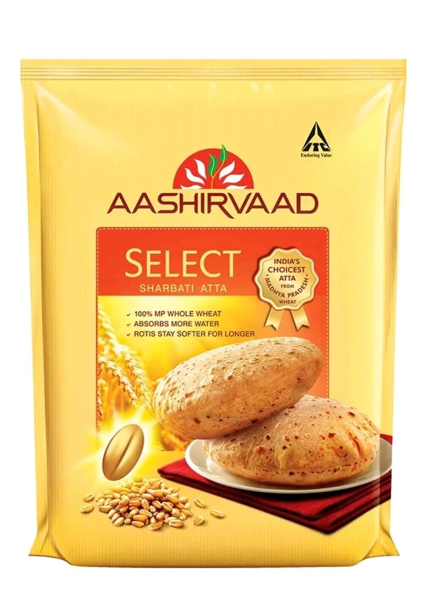 Aashirwad Select Whole Wheat Sarbati Aata-10kg