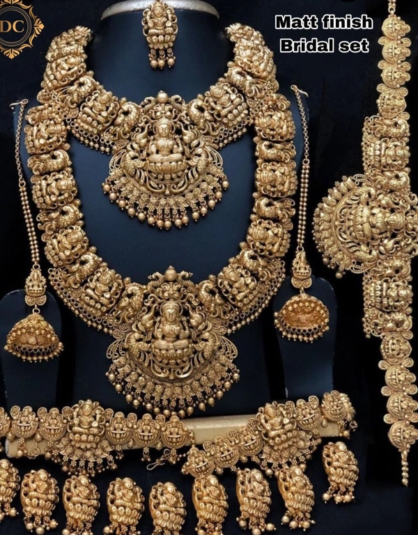 Matte Finish Bridal Jewellery  - Gold, 12.6