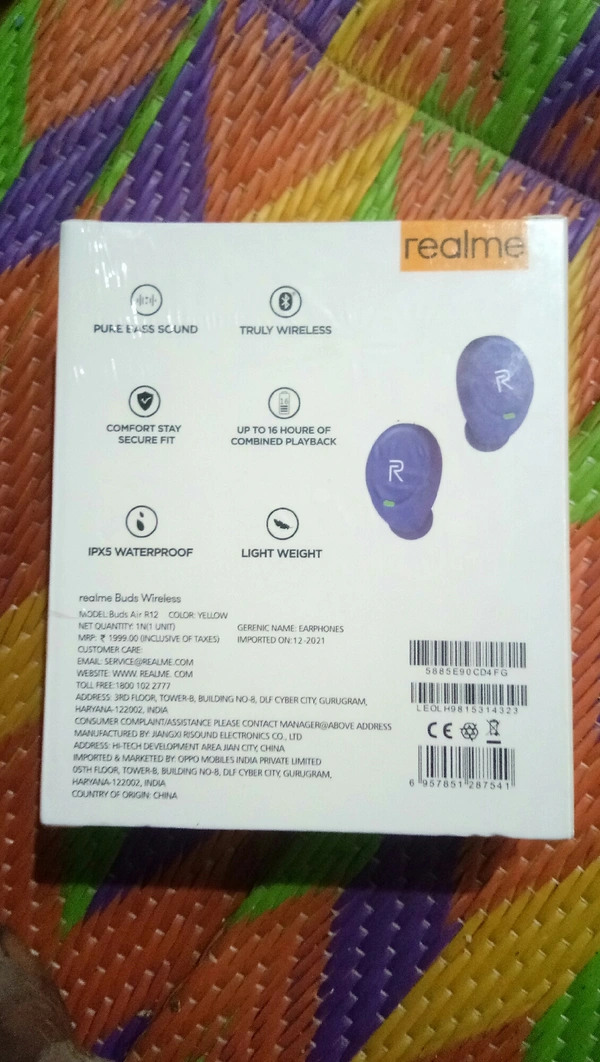 Realme Buds Airdooes R12 Original - Blue