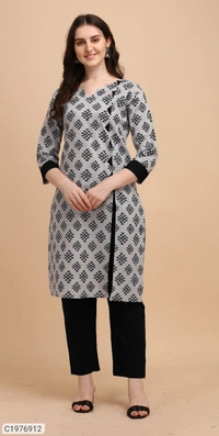 Stunning Cotton Printed Kurti Pant Set  Package Contains: 1 Kurti with 1 Pant
Kurti Set Fabric: Cotton
Kurti Set Work: Printed
Kurti Set Length (In Inches): 46
Kurti Set Stitched Type: Stitched
Kurti Set Bottom Fabric: Cotton
Kurti Set Bottom Work: Printed
Kurti Set 