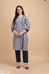 Stunning Cotton Printed Kurti Pant Set  Package Contains: 1 Kurti with 1 Pant
Kurti Set Fabric: Cotton
Kurti Set Work: Printed
Kurti Set Length (In Inches): 46
Kurti Set Stitched Type: Stitched
Kurti Set Bottom Fabric: Cotton
Kurti Set Bottom Work: Printed
Kurti Set 