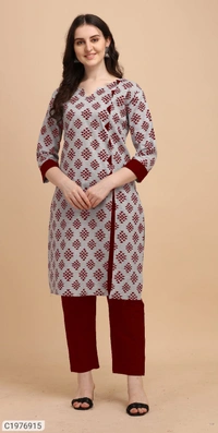 Stunning Cotton Printed Kurti Pant Set  Package Contains: 1 Kurti with 1 Pant
Kurti Set Fabric: Cotton
Kurti Set Work: Printed
Kurti Set Length (In Inches): 46
Kurti Set Stitched Type: Stitched
Kurti Set Bottom Fabric: Cotton
Kurti Set Bottom Work: Printed
Kurti Set 