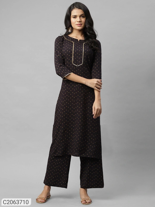 *Catalog Name:* Rigo Printed Viscose Straight Kurti Pant set⚡⚡ Quantity: Only 5 units available⚡⚡*Details:*<p><span style="background-color: rgb(250, 250, 250); color: rgb(249, 75, 75);">Product Name: Rigo Printed Viscose Straight Kurti Pant set Package Contains: 1 piece of Kurti, 1 piece of Pant , 