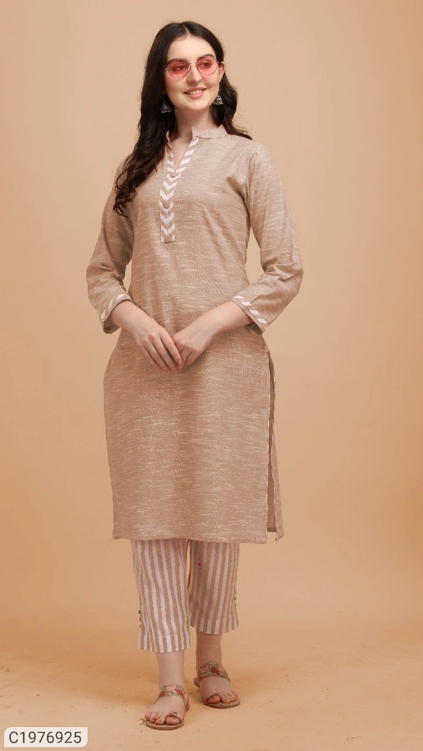 Trendy Cotton Printed Kurti Pant Set⚡⚡ Quantity: Only 5 units available⚡⚡