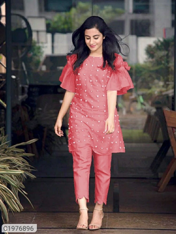 *Catalog Name:* Elegant Rayon Moti Work Kurti Pant Set⚡⚡ Quantity: Only 5 units available⚡⚡*Details:*Product Name: Elegant Rayon Moti Work Kurti Pant SetPackage Contains: 1 Kurti with 1 Pant
Kurti Set Fabric: Rayon
Kurti Set 