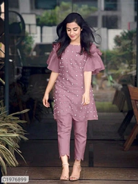 *Catalog Name:* Elegant Rayon Moti Work Kurti Pant Set⚡⚡ Quantity: Only 5 units available⚡⚡*Details:*Product Name: Elegant Rayon Moti Work Kurti Pant SetPackage Contains: 1 Kurti with 1 Pant
Kurti Set Fabric: Rayon
Kurti Set 
