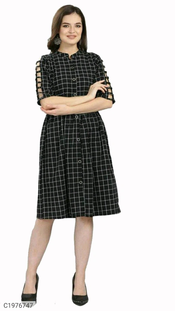 Elegant Cotton Checks Printed Kurti⚡⚡ Quantity: Only 5 units available⚡⚡