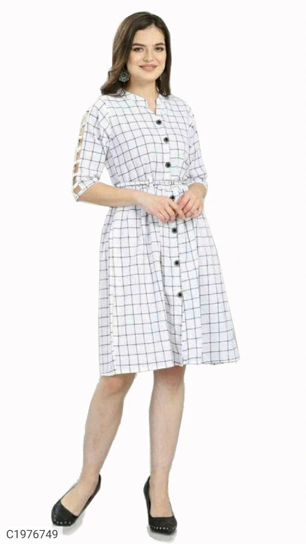 Elegant Cotton Checks Printed Kurti⚡⚡ Quantity: Only 5 units available⚡⚡