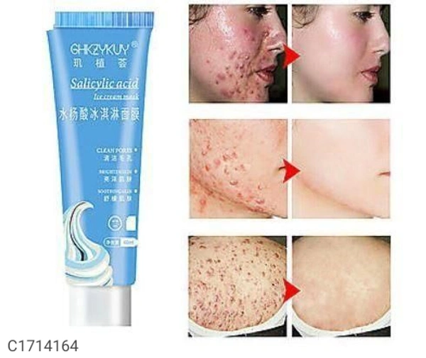 High DemandShop Now*Product Name:* Blackheads Remover-Salicylic Acid Ice Cream Mask Acne Moisturizing Blackheads Remover Mask Cleansing Shrinking Pores(120 ML)*Details:*Product Description: Salicylic Acid Ice Cream Mask Acne Moisturizing Blackheads Remover Mask Cleansing Shrinking Pores(120 ML)Package Contains: It has 1 Piece of BlackHead RemoverMaterial: GelCapacity: 120 MLProduct