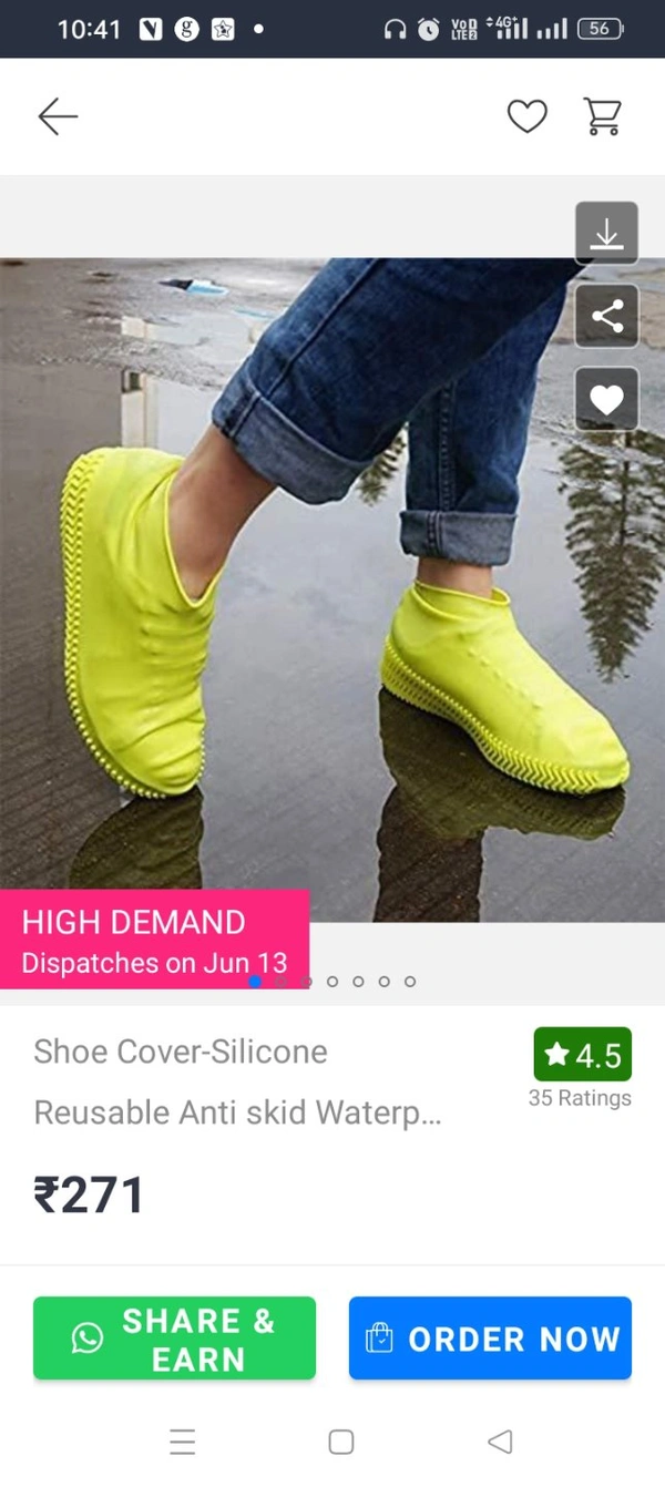 High Demand Shoe Cover-Silicone Reusable Anti skid Waterproof Boot Cover Shoe Protector*Details:*Product Description:  Silicone Reusable Anti skid Waterproof Boot Cover Shoe ProtectorPackage Contains:  It has 1 Pair of Shoe CoverMaterial:SiliconeSize: L & XLItem Weight: 200 gmFeatures: 1. This product is elastic and suitable for multiple sizes.2.Made of high-quality silicone materi