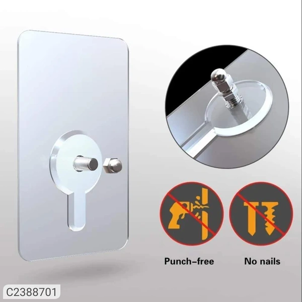 Punch-Free Wall-Mounted Screw Hook,Seamless Transparent No Nails Drill Waterproof Hooks for Bathroom, Kitchen, Home-Transparent, Stainless Steel (Pack of 10)⚡⚡ Quantity: Only 5 units available⚡⚡*Details:*<p><span style="background-color: rgb(250, 250, 250);">Product Name: </span>Punch-Free Wall-Mounted Screw Hook,Seamless Transparent No Nails Drill Waterproof Hooks for Bathroom, Ki